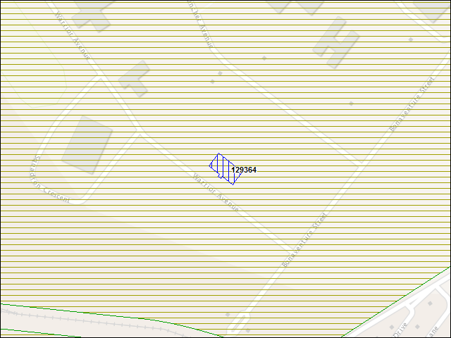 Une carte de la zone qui entoure immédiatement le bâtiment numéro 129364