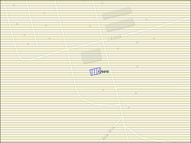 Une carte de la zone qui entoure immédiatement le bâtiment numéro 129419