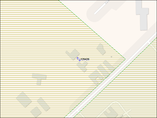Une carte de la zone qui entoure immédiatement le bâtiment numéro 129426