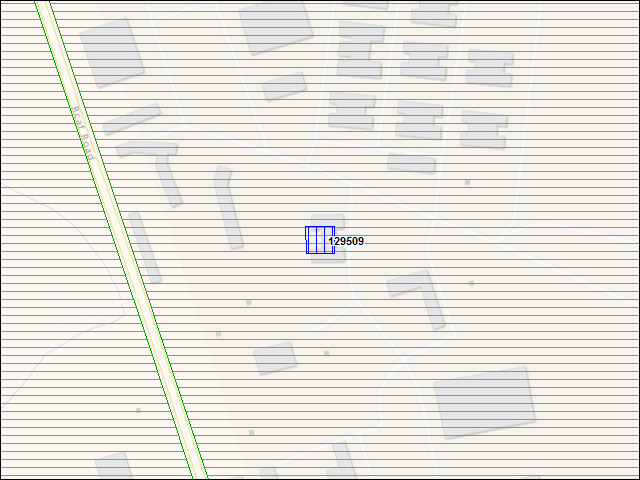Une carte de la zone qui entoure immédiatement le bâtiment numéro 129509
