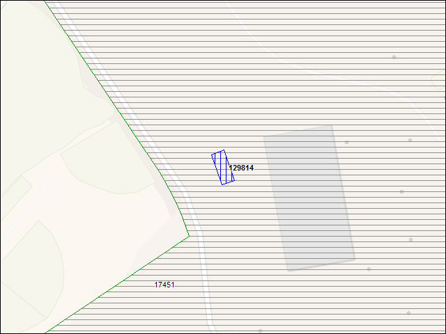 A map of the area immediately surrounding building number 129814