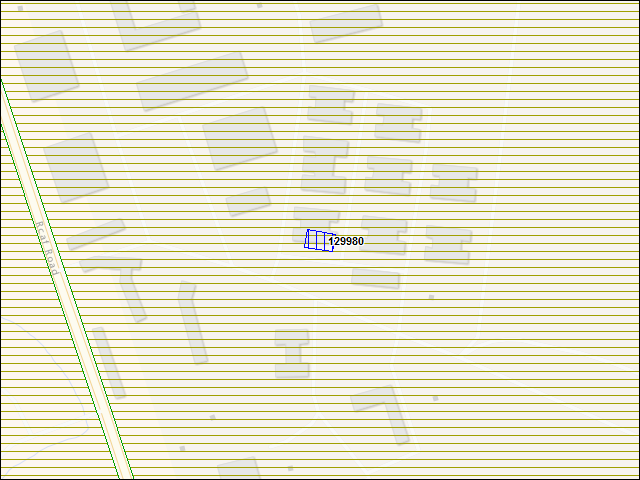 Une carte de la zone qui entoure immédiatement le bâtiment numéro 129980