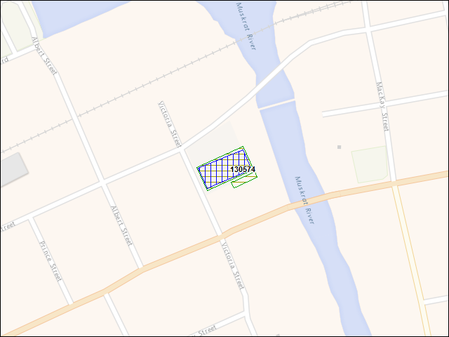 A map of the area immediately surrounding building number 130574