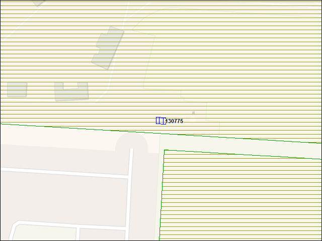 Une carte de la zone qui entoure immédiatement le bâtiment numéro 130775