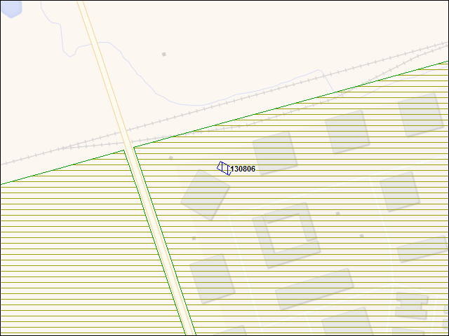 Une carte de la zone qui entoure immédiatement le bâtiment numéro 130806