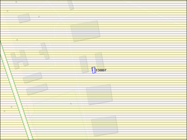 Une carte de la zone qui entoure immédiatement le bâtiment numéro 130807