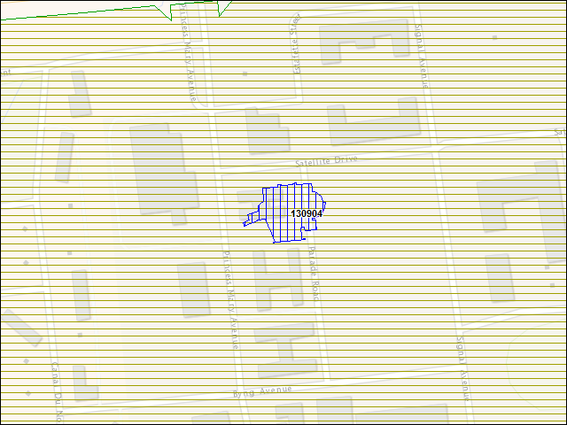 Une carte de la zone qui entoure immédiatement le bâtiment numéro 130904