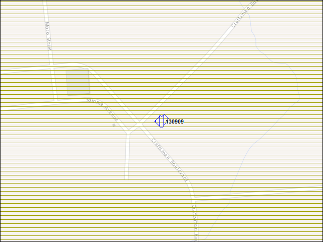 Une carte de la zone qui entoure immédiatement le bâtiment numéro 130909