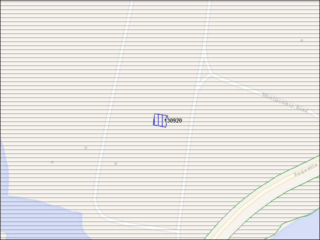 Une carte de la zone qui entoure immédiatement le bâtiment numéro 130920