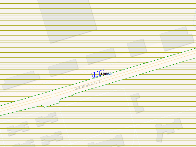 Une carte de la zone qui entoure immédiatement le bâtiment numéro 130950