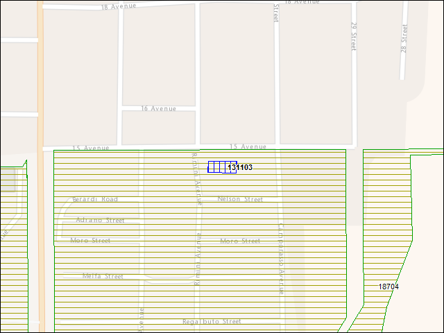 A map of the area immediately surrounding building number 131103