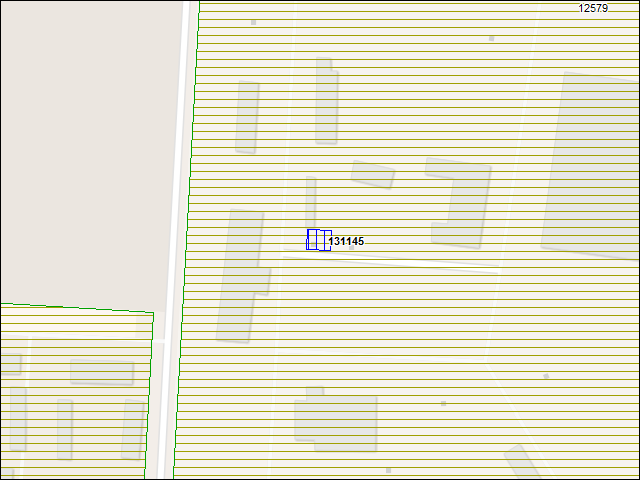Une carte de la zone qui entoure immédiatement le bâtiment numéro 131145