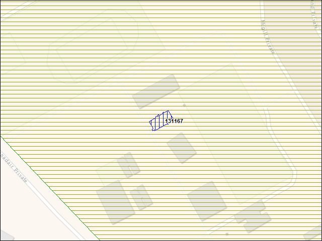 Une carte de la zone qui entoure immédiatement le bâtiment numéro 131167