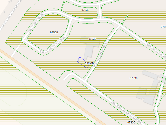 A map of the area immediately surrounding building number 131209