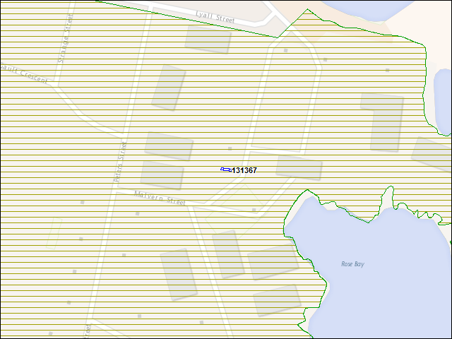 Une carte de la zone qui entoure immédiatement le bâtiment numéro 131367