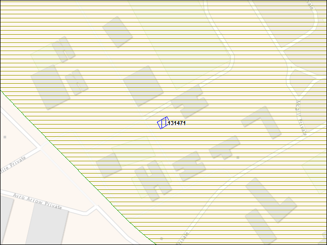 Une carte de la zone qui entoure immédiatement le bâtiment numéro 131471