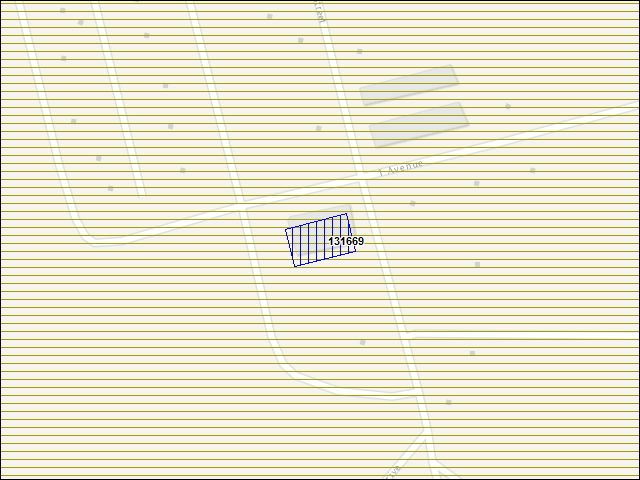 Une carte de la zone qui entoure immédiatement le bâtiment numéro 131669