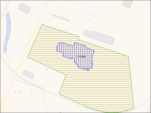 A map of the area immediately surrounding building number 132655