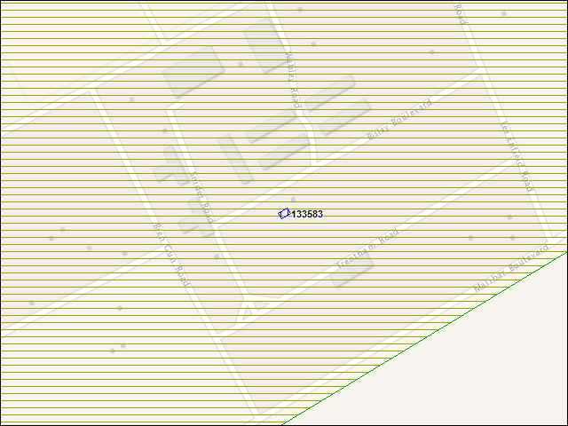Une carte de la zone qui entoure immédiatement le bâtiment numéro 133583