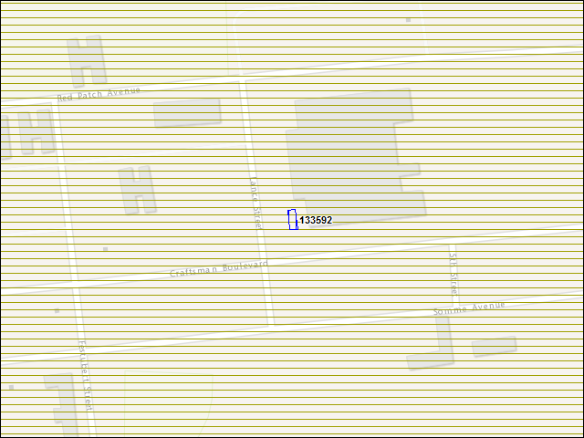 Une carte de la zone qui entoure immédiatement le bâtiment numéro 133592