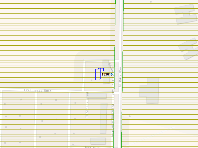 Une carte de la zone qui entoure immédiatement le bâtiment numéro 133615