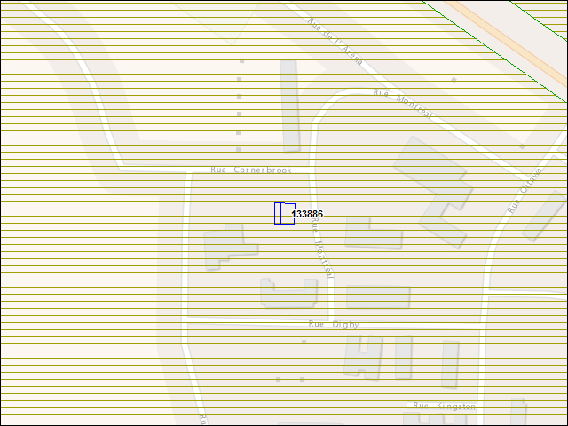 A map of the area immediately surrounding building number 133886