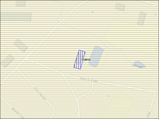 Une carte de la zone qui entoure immédiatement le bâtiment numéro 134014