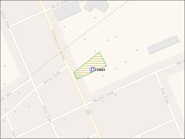 A map of the area immediately surrounding building number 134051