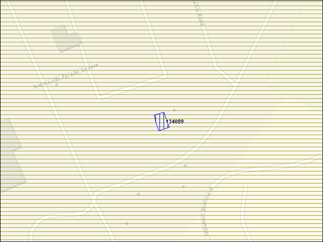 Une carte de la zone qui entoure immédiatement le bâtiment numéro 134089