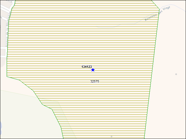 A map of the area immediately surrounding building number 134123