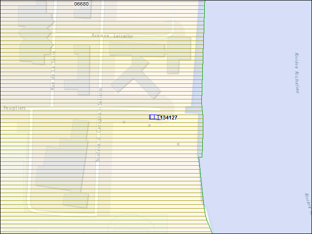 A map of the area immediately surrounding building number 134127