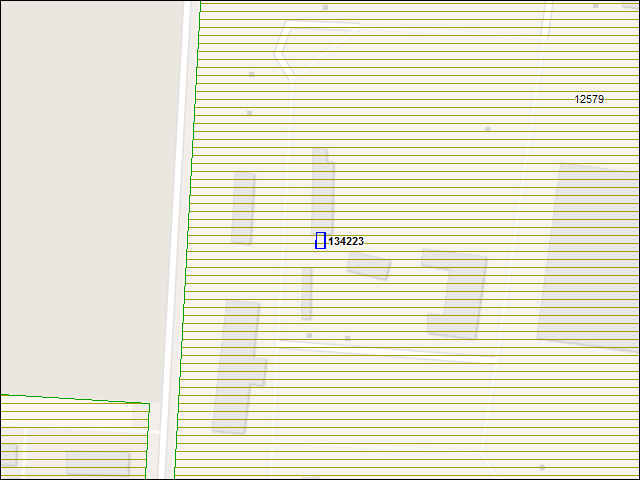 A map of the area immediately surrounding building number 134223