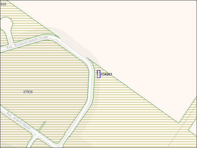 A map of the area immediately surrounding building number 134263