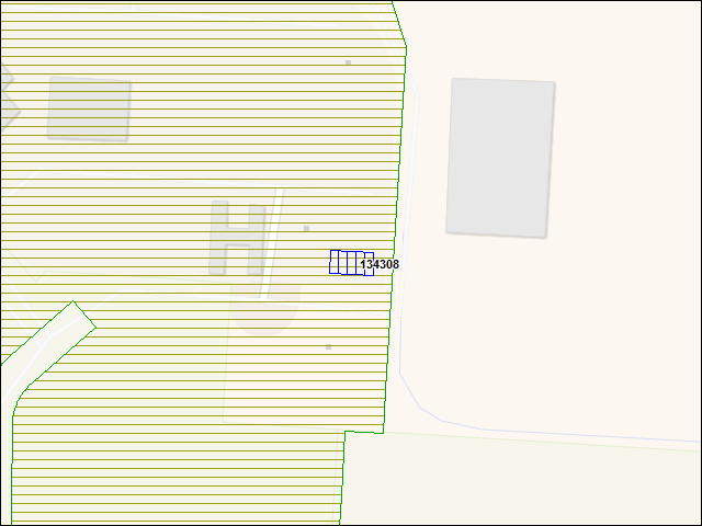 A map of the area immediately surrounding building number 134308