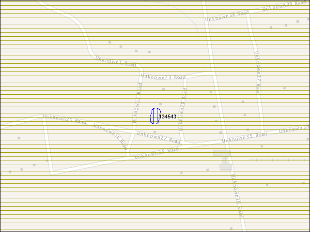 A map of the area immediately surrounding building number 134543