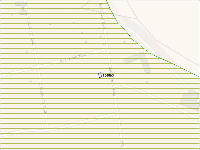 Une carte de la zone qui entoure immédiatement le bâtiment numéro 134853