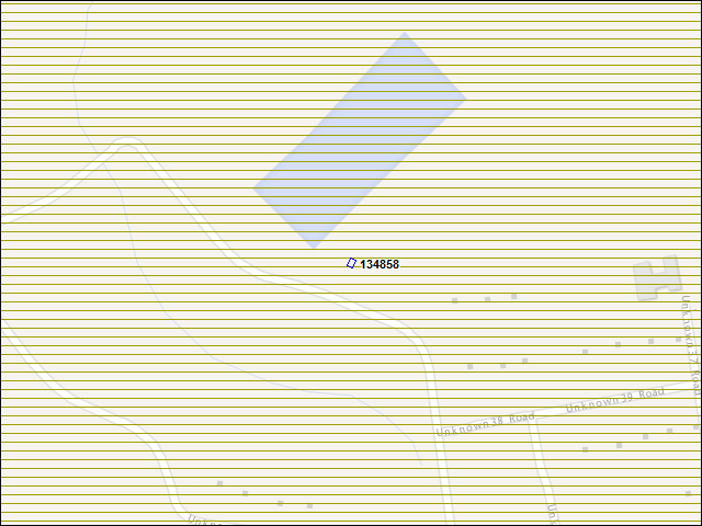 Une carte de la zone qui entoure immédiatement le bâtiment numéro 134858