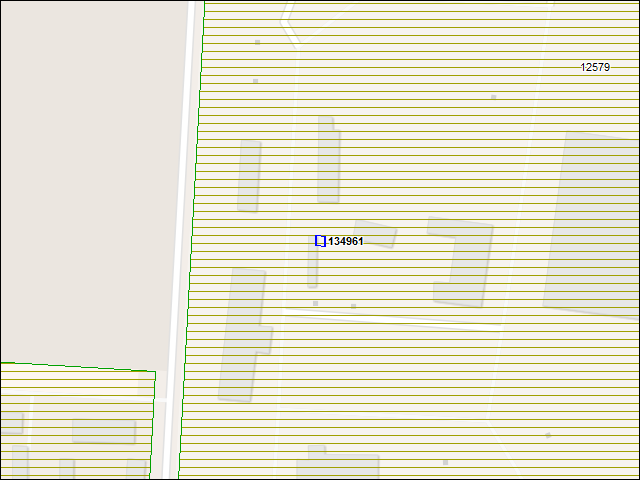 A map of the area immediately surrounding building number 134961