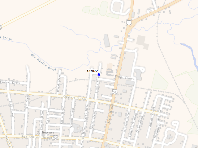 A map of the area immediately surrounding building number 137072
