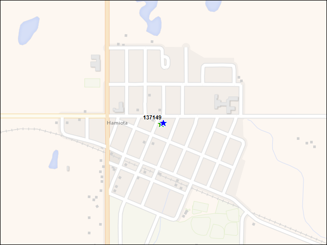 Une carte de la zone qui entoure immédiatement le bâtiment numéro 137149