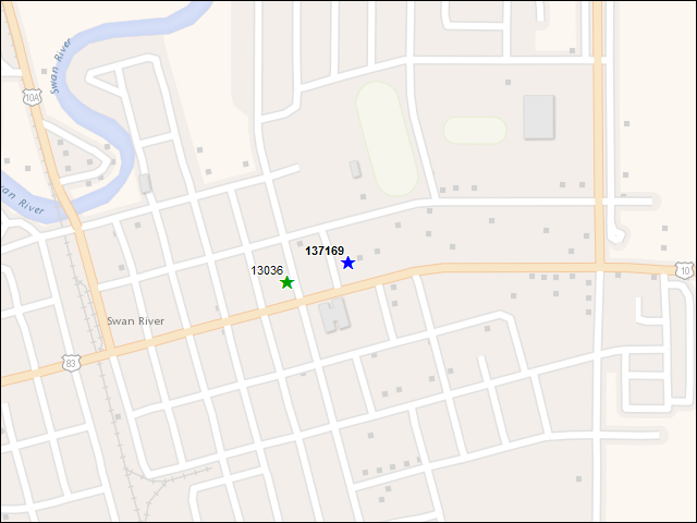 Une carte de la zone qui entoure immédiatement le bâtiment numéro 137169
