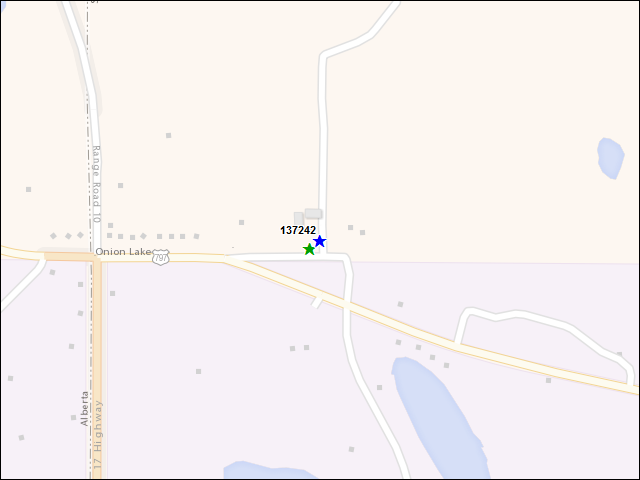 Une carte de la zone qui entoure immédiatement le bâtiment numéro 137242
