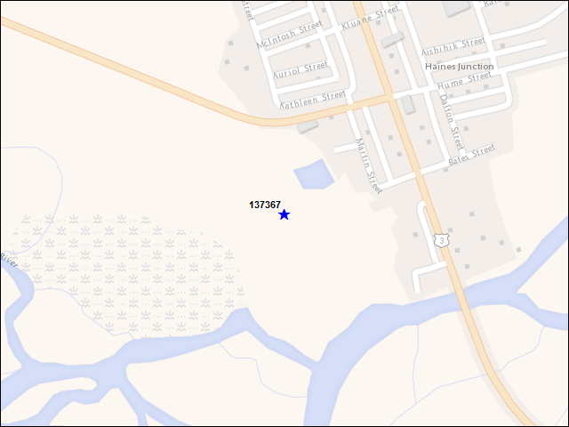 Une carte de la zone qui entoure immédiatement le bâtiment numéro 137367