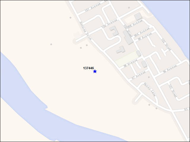 Une carte de la zone qui entoure immédiatement le bâtiment numéro 137446
