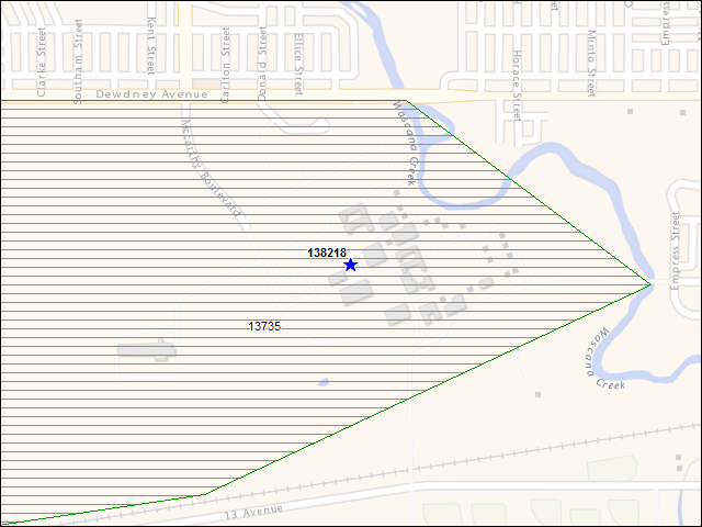 A map of the area immediately surrounding building number 138218