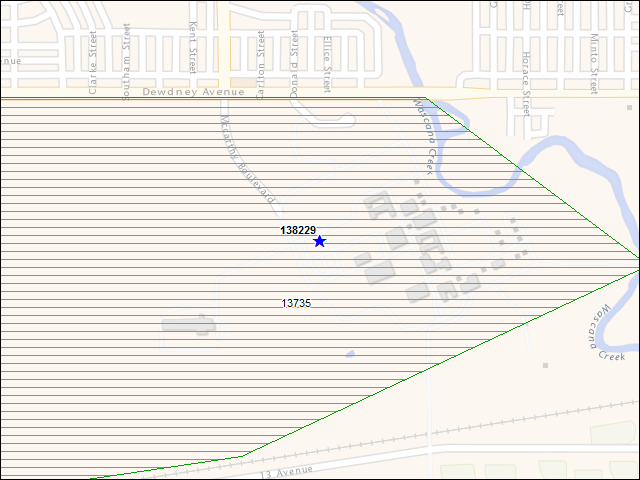 A map of the area immediately surrounding building number 138229
