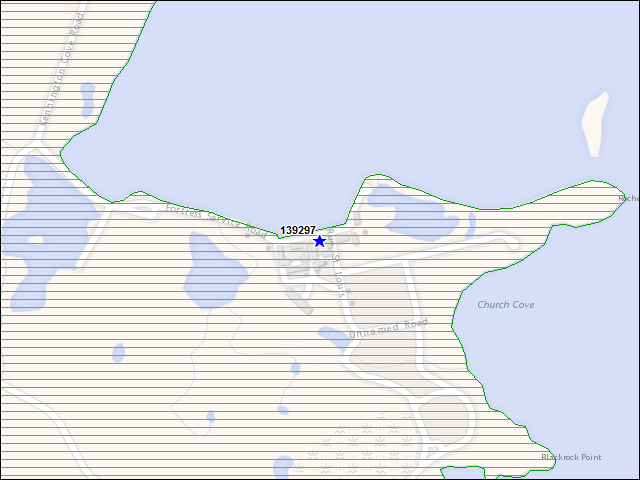 Une carte de la zone qui entoure immédiatement le bâtiment numéro 139297