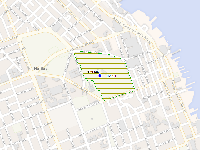 A map of the area immediately surrounding building number 139344