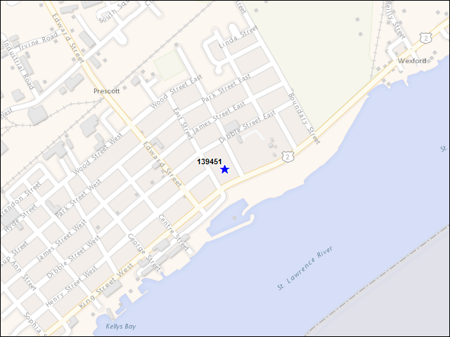 A map of the area immediately surrounding building number 139451