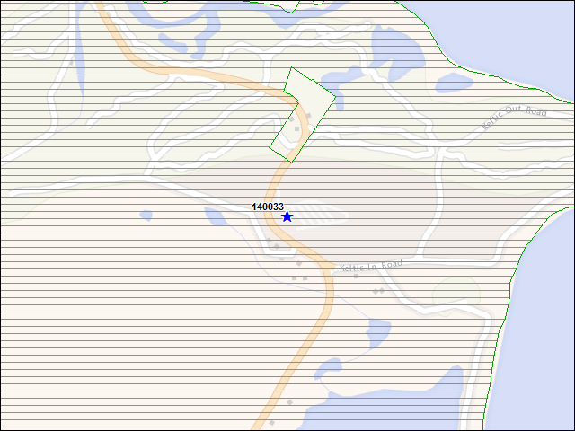 Une carte de la zone qui entoure immédiatement le bâtiment numéro 140033